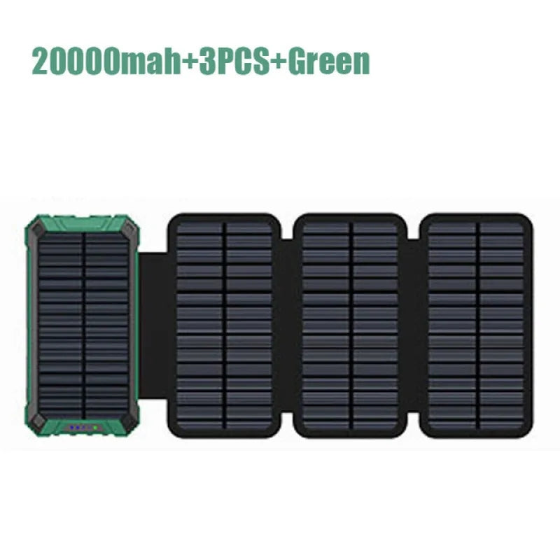 Solar Charger Power Bank With 20000mAh, USB & Wireless Charging, Weather-Resistant