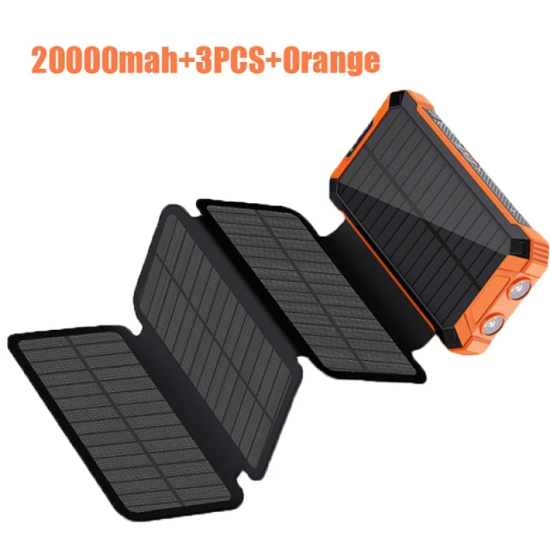 Solar Charger Power Bank With 20000mAh, USB & Wireless Charging, Weather-Resistant