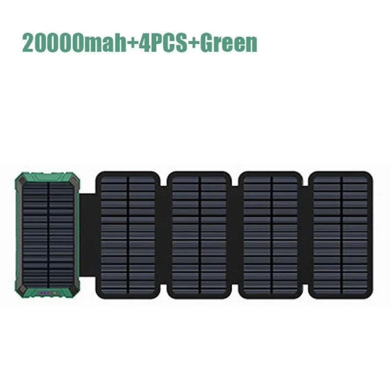 Solar Charger Power Bank With 20000mAh, USB & Wireless Charging, Weather-Resistant