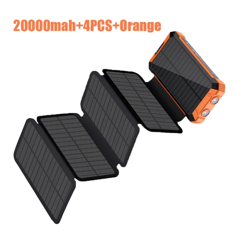 Solar Charger Power Bank With 20000mAh, USB & Wireless Charging, Weather-Resistant