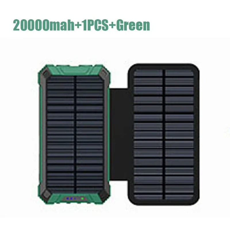 Solar Charger Power Bank With 20000mAh, USB & Wireless Charging, Weather-Resistant