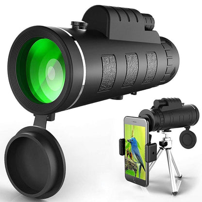 High Power HD Monocular with Phone Adapter and Tripod