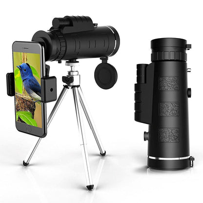 Portable HD Monocular with Phone Adapter and Tripod