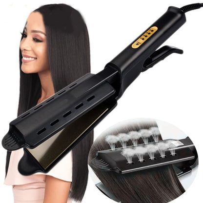 Professional Wide Plate Hair Straightener and Curler with Ionic Tech - Halri