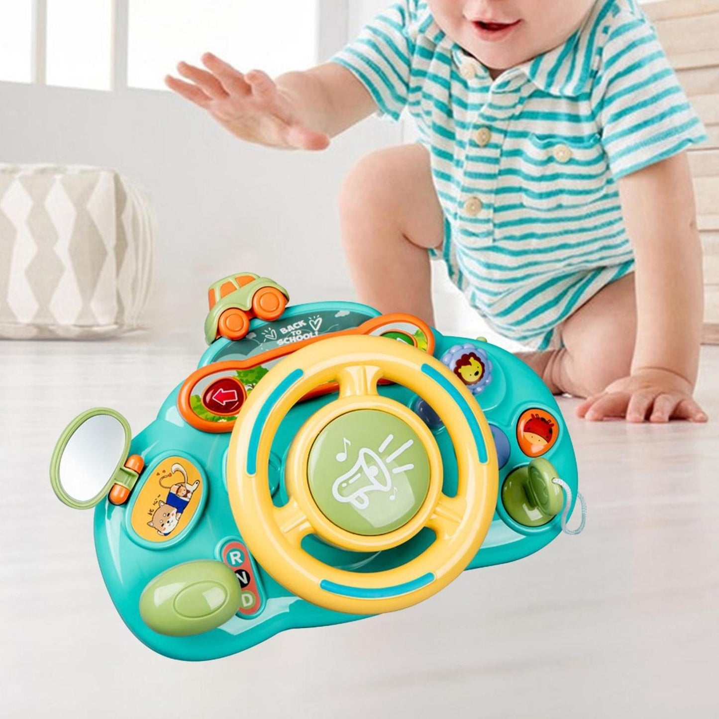 Fun Interactive Steering Wheel Toy with Lights and Sounds - Halri