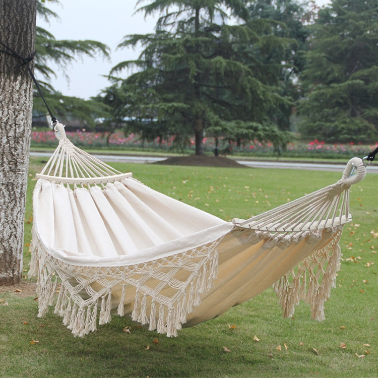 Large Portable White Garden Hammock with Steel Frame - Halri