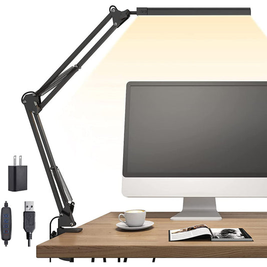 Adjustable LED Office Lamp with Clip and Dimmer - Halri