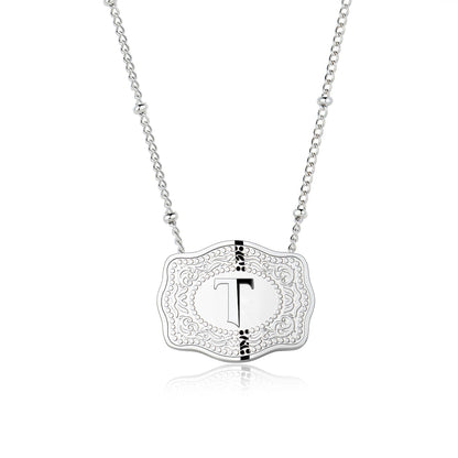 Pretty Initial Letter Pendant Necklace Buckle