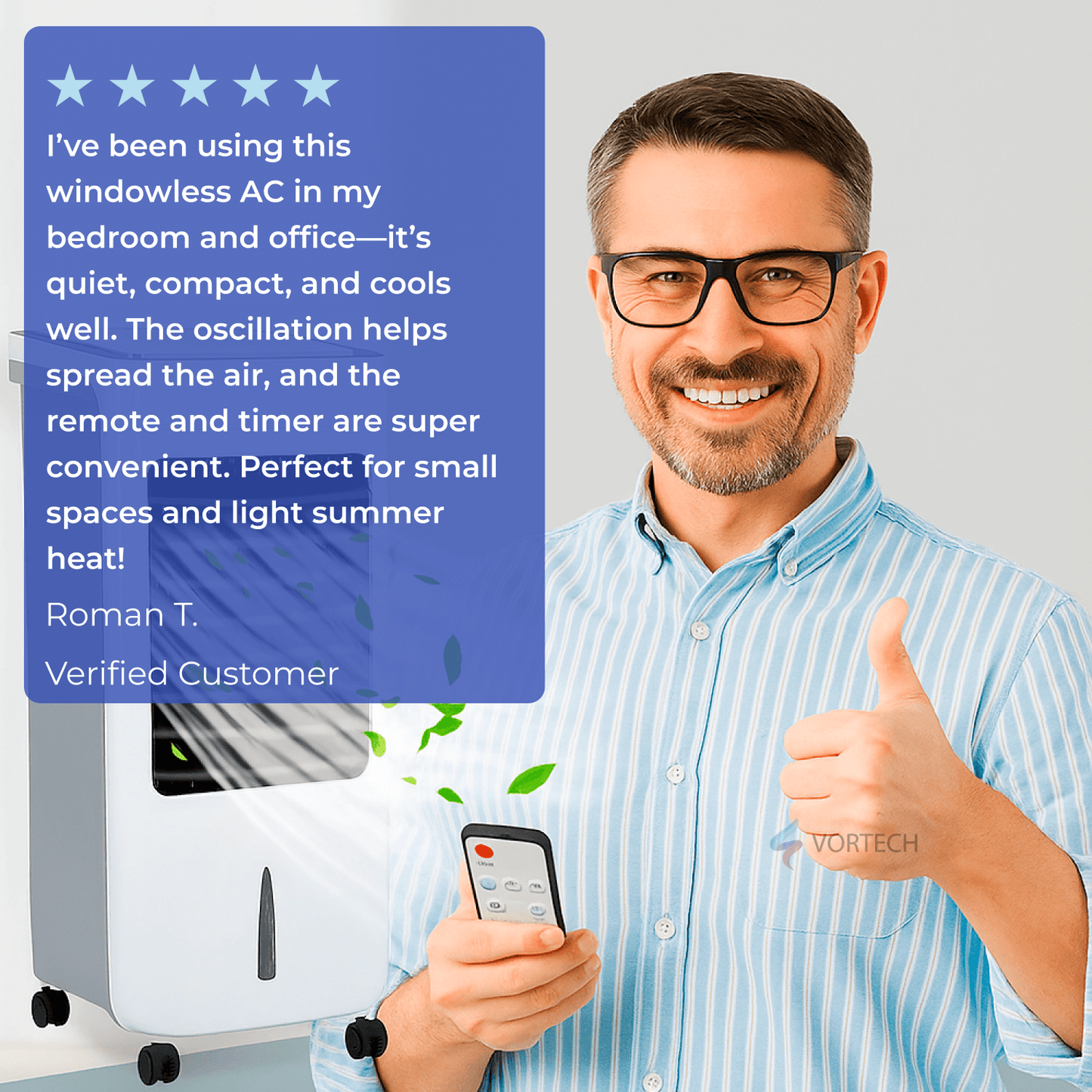 Compact Remote Control Air Conditioner for Small Rooms