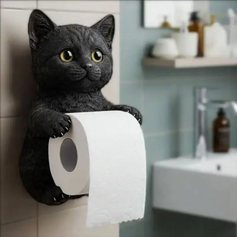 Fun Cat Wall Mount Toilet Paper Holder