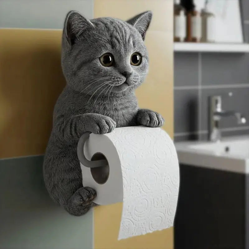 Fun Cat Wall Mount Toilet Paper Holder - Halri