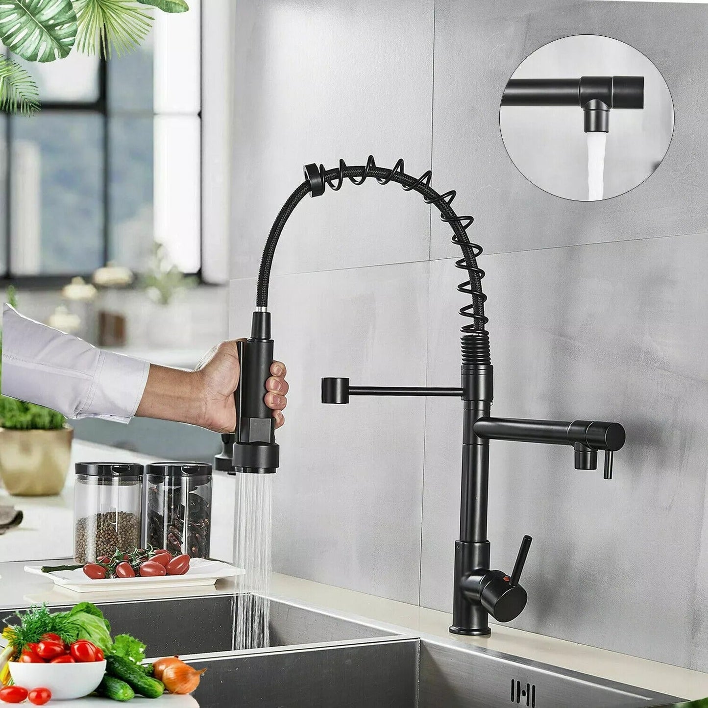 Easy Install Kitchen Faucet With Spray Nozzle - Halri