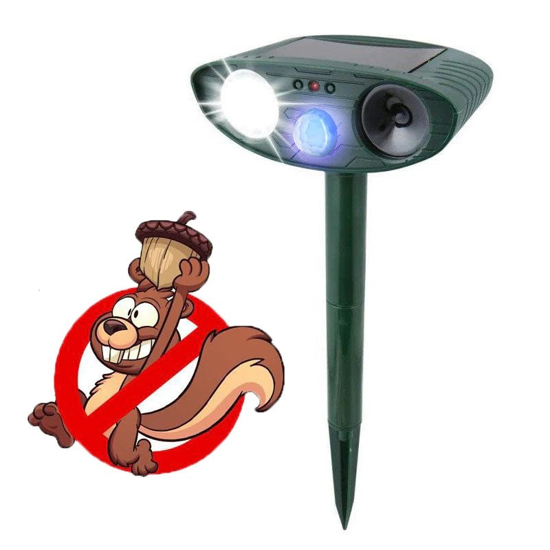 Outdoor Solar Powered Animal Repellent with Flashing Light