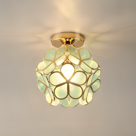 Vintage Floral Glass Pendant Light - Halri
