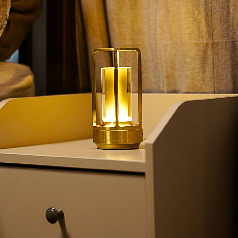 Battery Powered Glass Table Lamp – Compact Soft Lighting