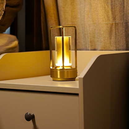 Battery Powered Glass Table Lamp – Compact Soft Lighting