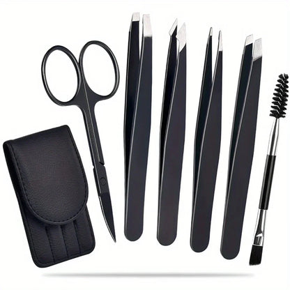 Professional Eyebrow Tweezers Kit with Travel Case