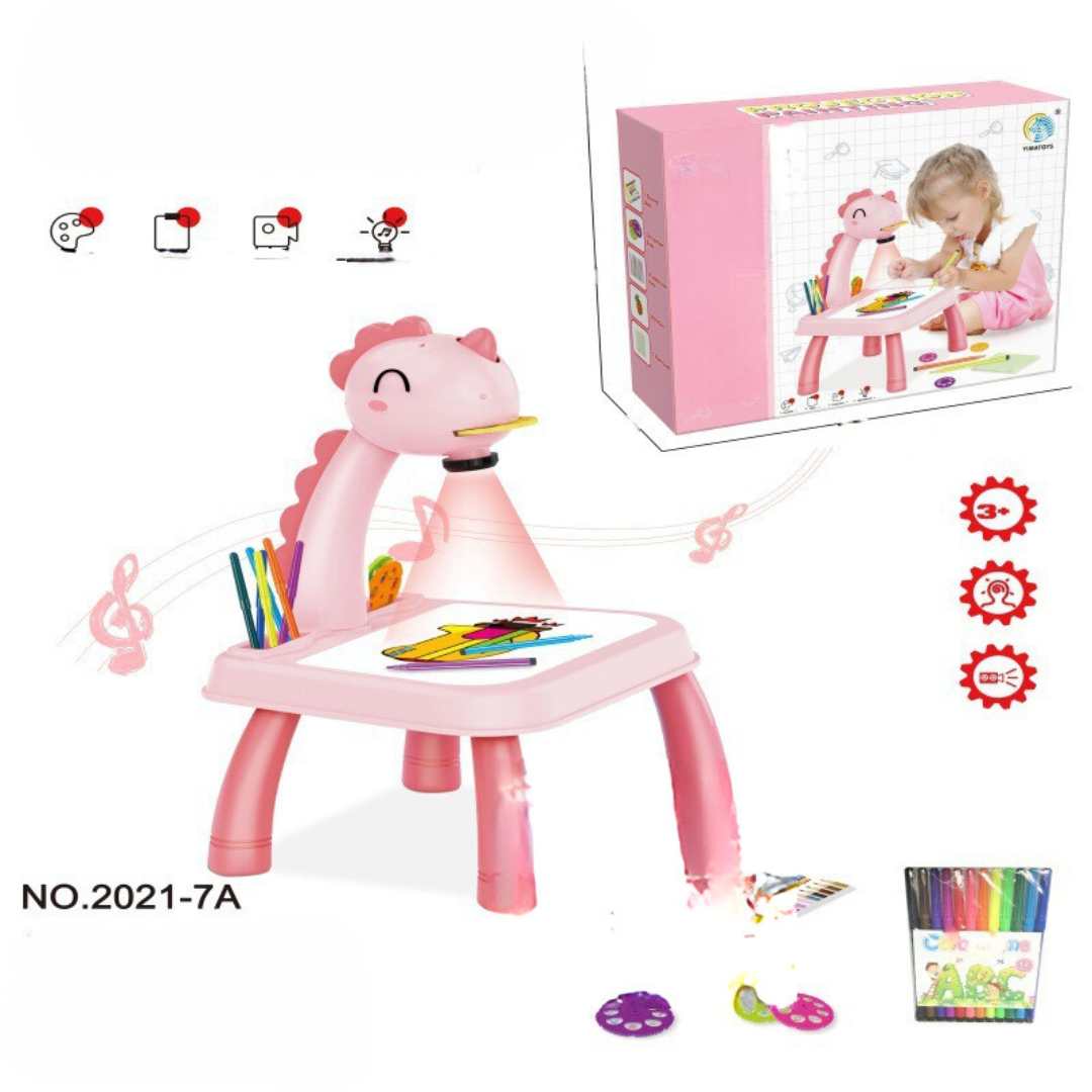 Artistic Home Drawing Table with Built-in Projector