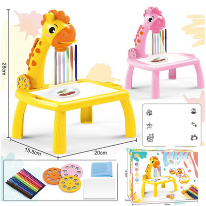 Artistic Home Drawing Table with Built-in Projector
