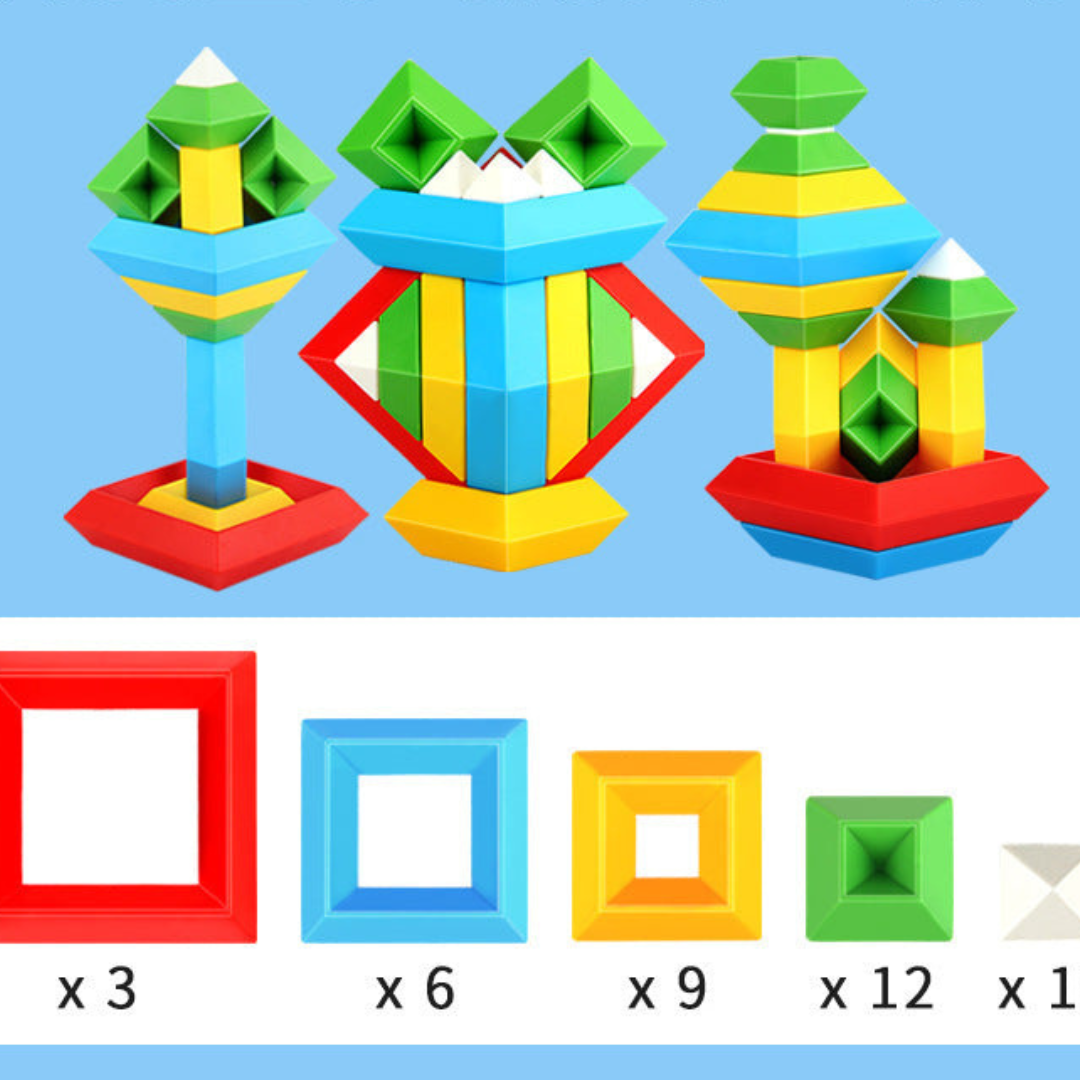 Wooden Stacking Block Montessori Toy Set