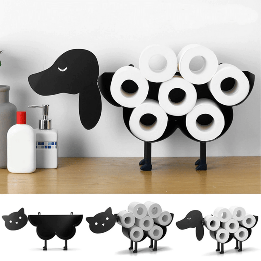 Rustic Metal Animal Toilet Paper Holder