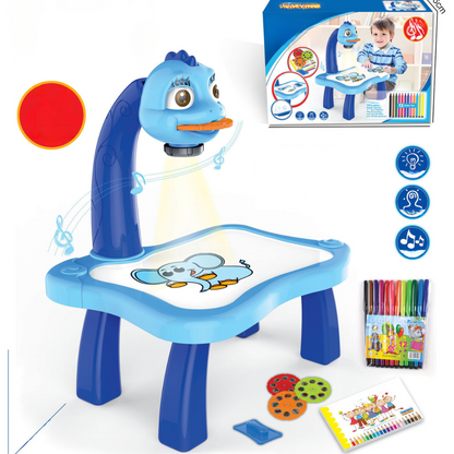 Artistic Home Drawing Table with Built-in Projector