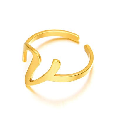 Personalized Script Monogram Initial Ring