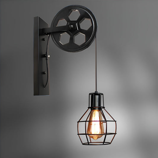 Rustic Metal LED Wall Light – Modern Industrial Lamp - Halri