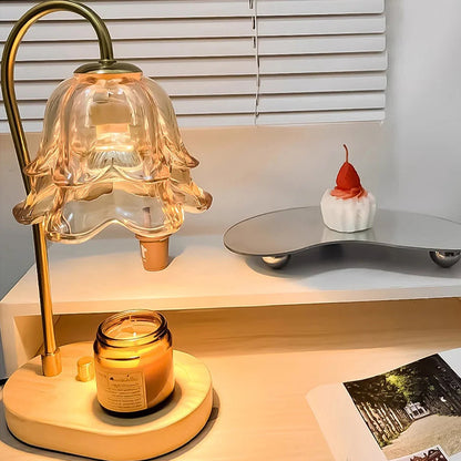 Modern Vintage Glass Flower Shape Table Lamp