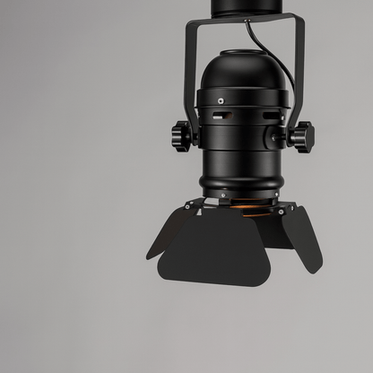 Vintage Ceiling Spotlight with Adjustable Barn Doors – Industrial Iron Design for Creative Illumination 3