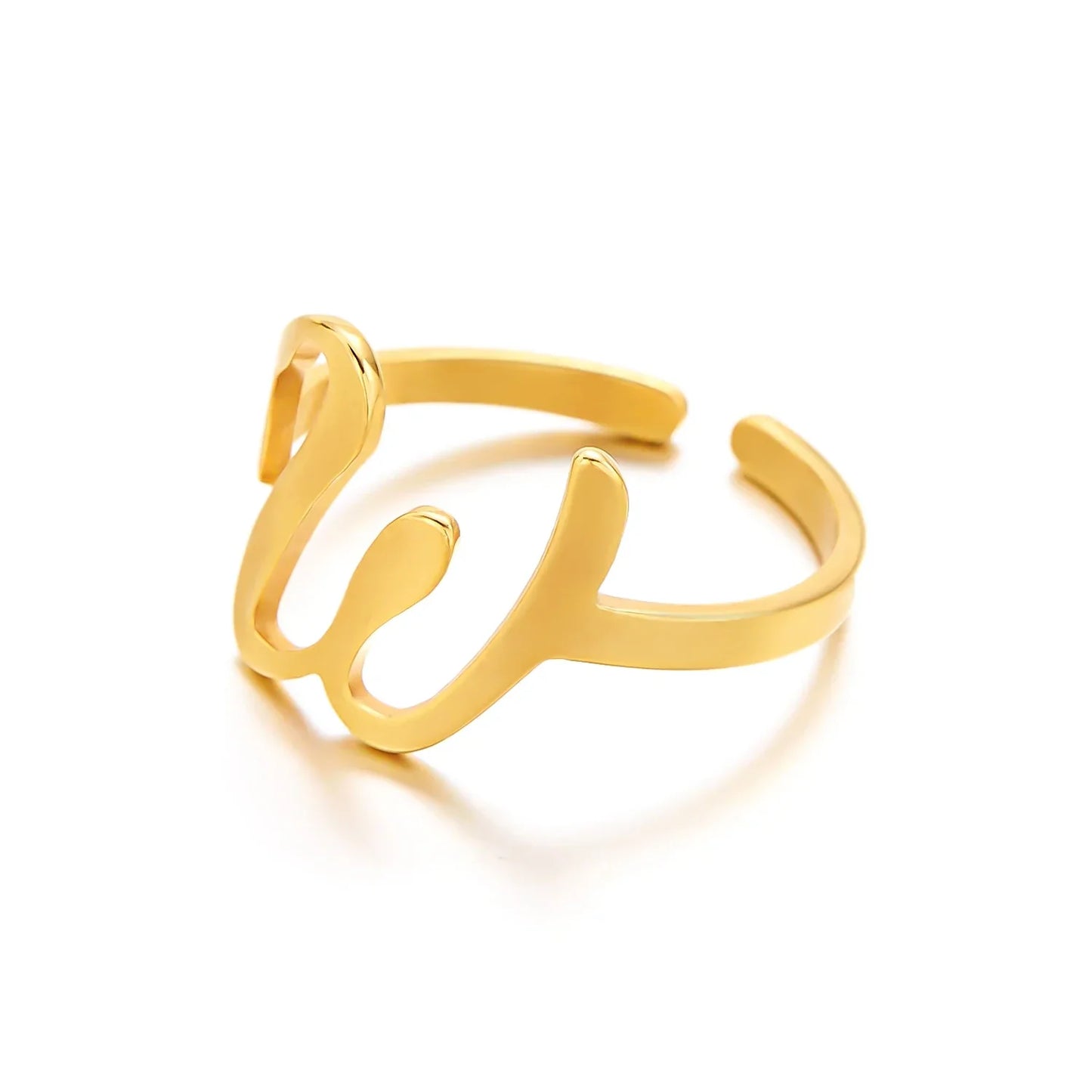 Personalized Script Monogram Initial Ring