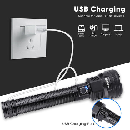 Bright LED Outdoor Flashlight - Rechargeable & Water Resistant