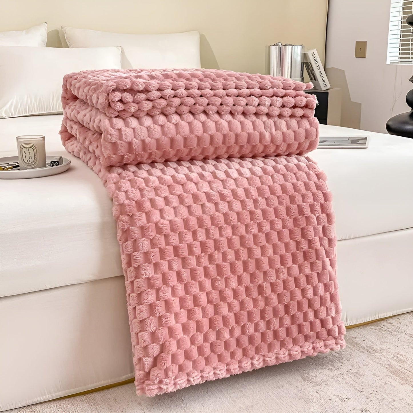 Plush Gray Throw Blanket Soft and Warm