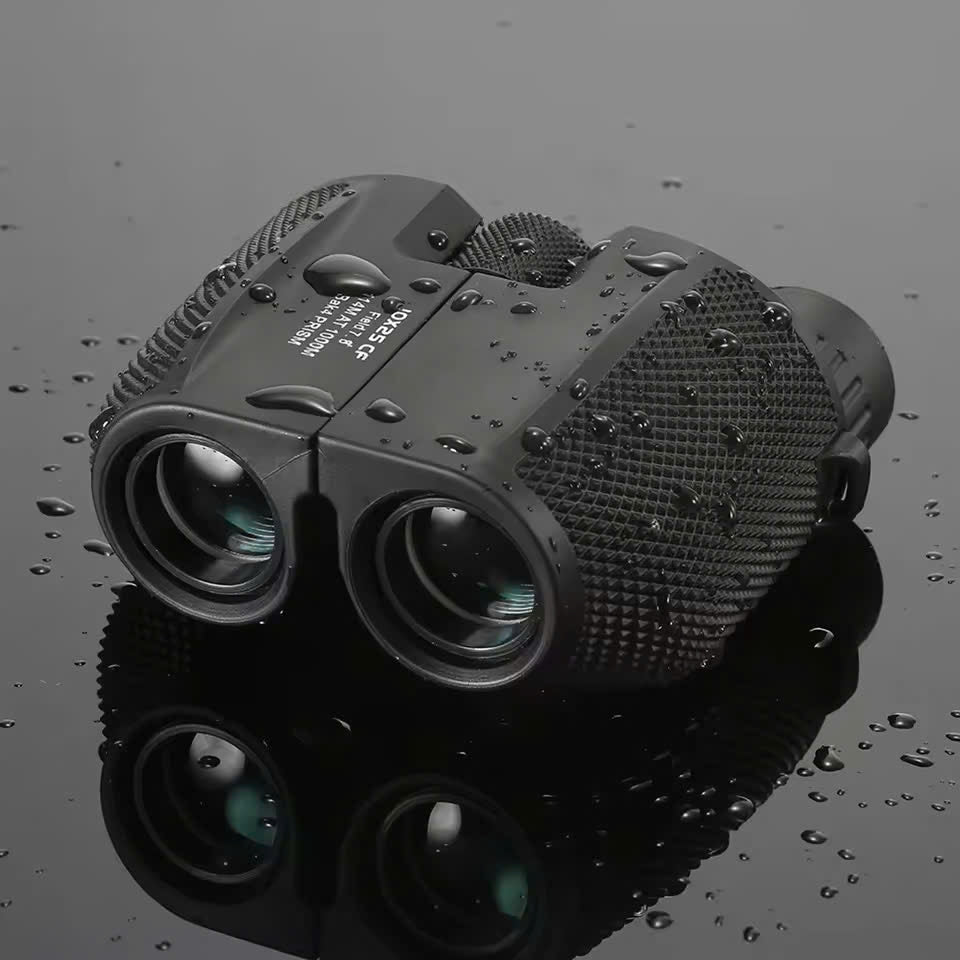 Waterproof High-Power Night-Vision Binoculars for Adults and Kids with 10×25 Magnification, Carrying Strap, Storage Pouch