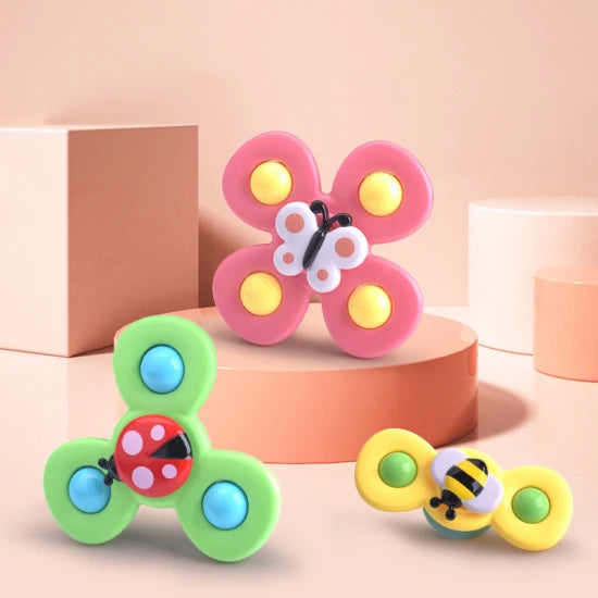 Fun Rotating Suction Cup Toy 3-Pack Set - Halri