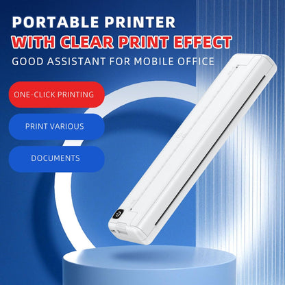 Wireless Bluetooth Inkless A4 Portable Thermal Printer Supports Android, Apple, Windows – Pocket Printer for Mobile Office