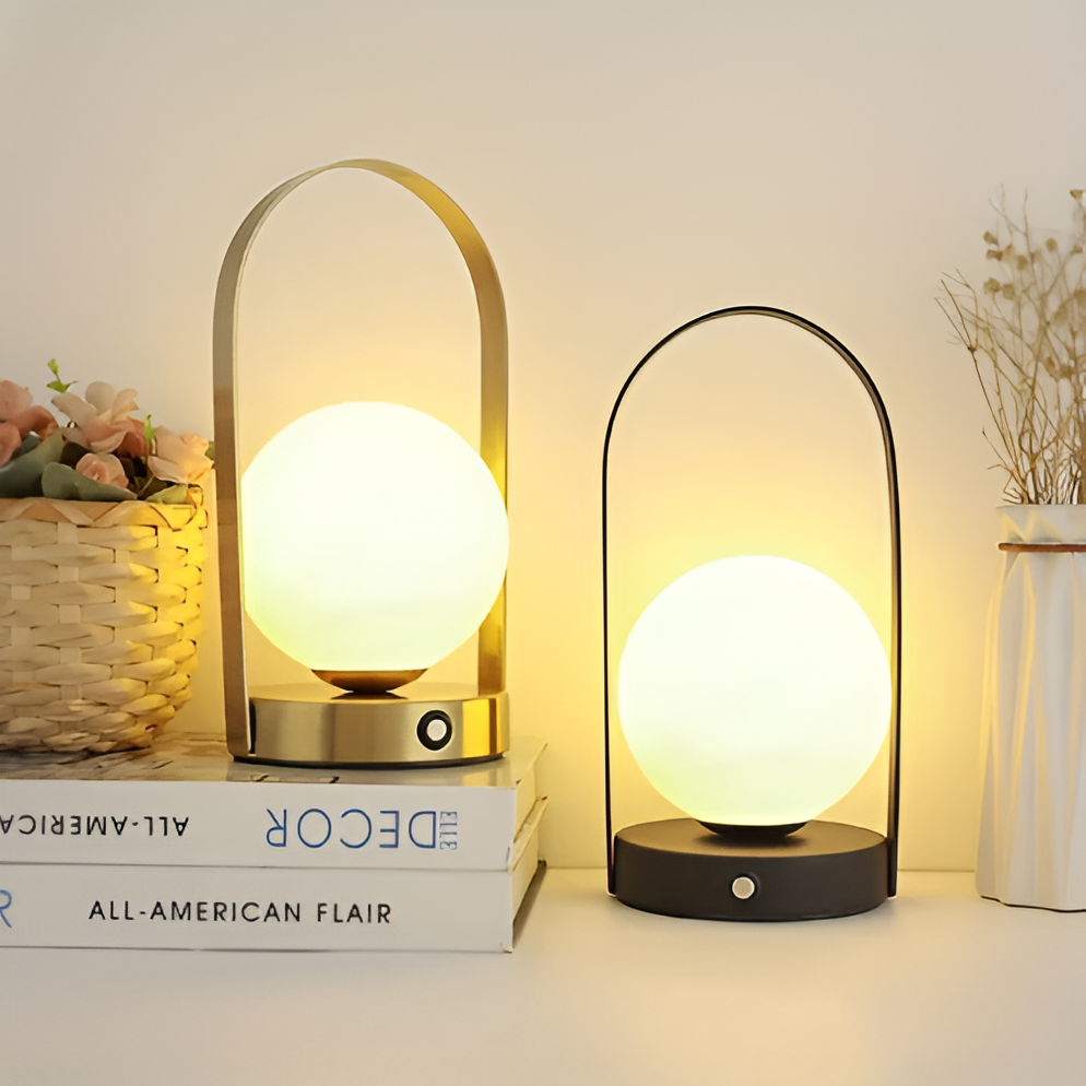 Wireless Rechargeable Touch Control Table Lamp – Modern Spherical Design 1