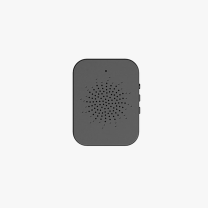 Black square with a pattern of small dots on a white background