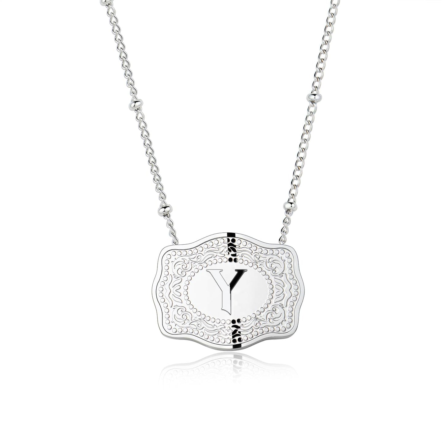 Pretty Initial Letter Pendant Necklace Buckle