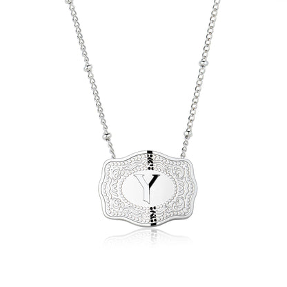 Pretty Initial Letter Pendant Necklace Buckle