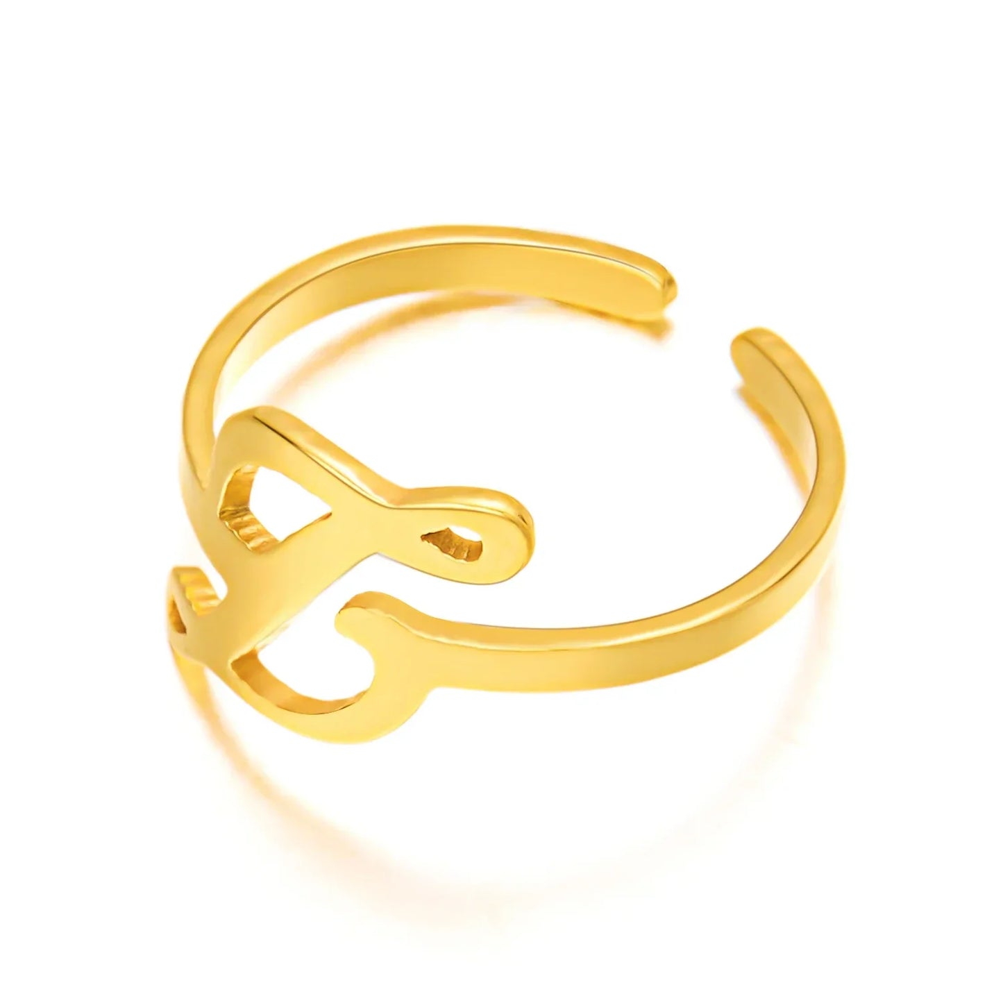 Personalized Script Monogram Initial Ring