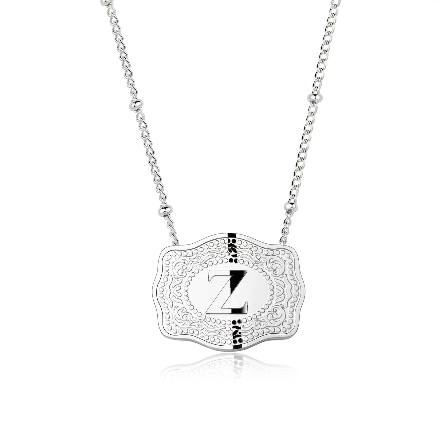 Pretty Initial Letter Pendant Necklace Buckle