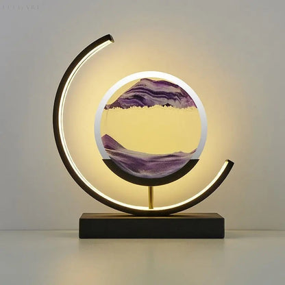 Soothing Desk Lamp with Colorful Moving Sand Design - Halri