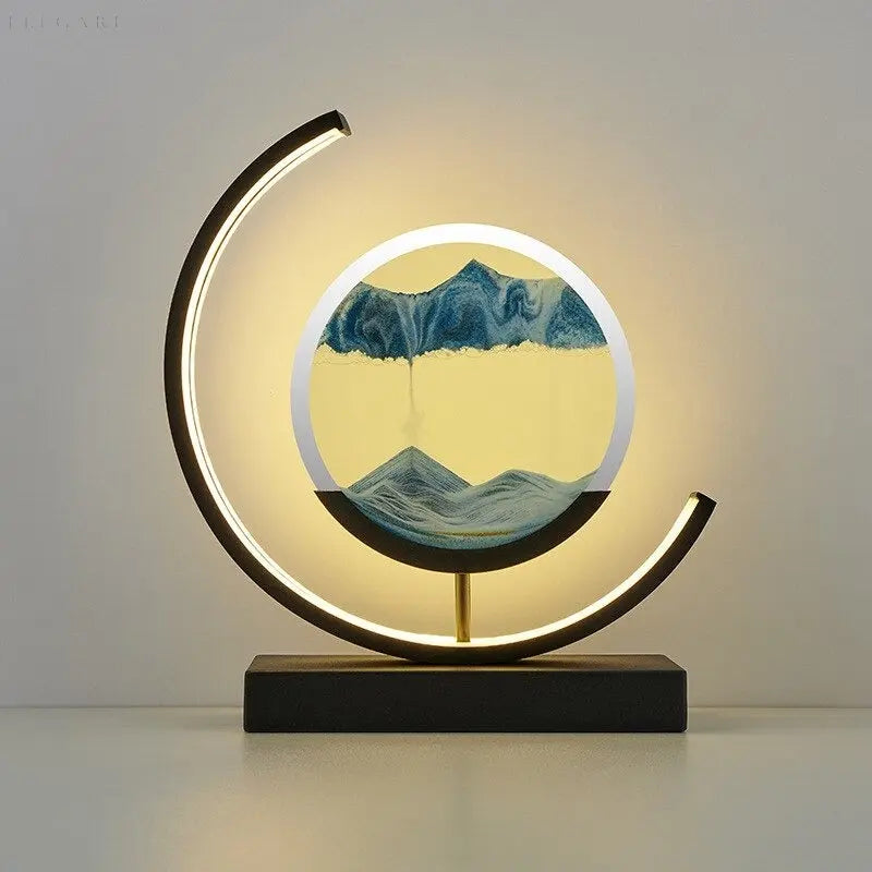 Soothing Desk Lamp with Colorful Moving Sand Design