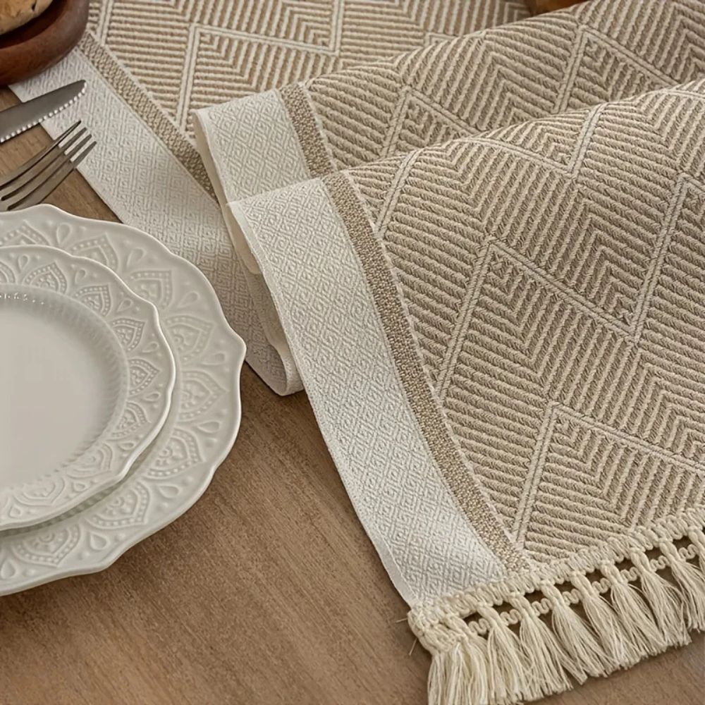 Elegant Woven Table Runner - Soft Home Decor Accent