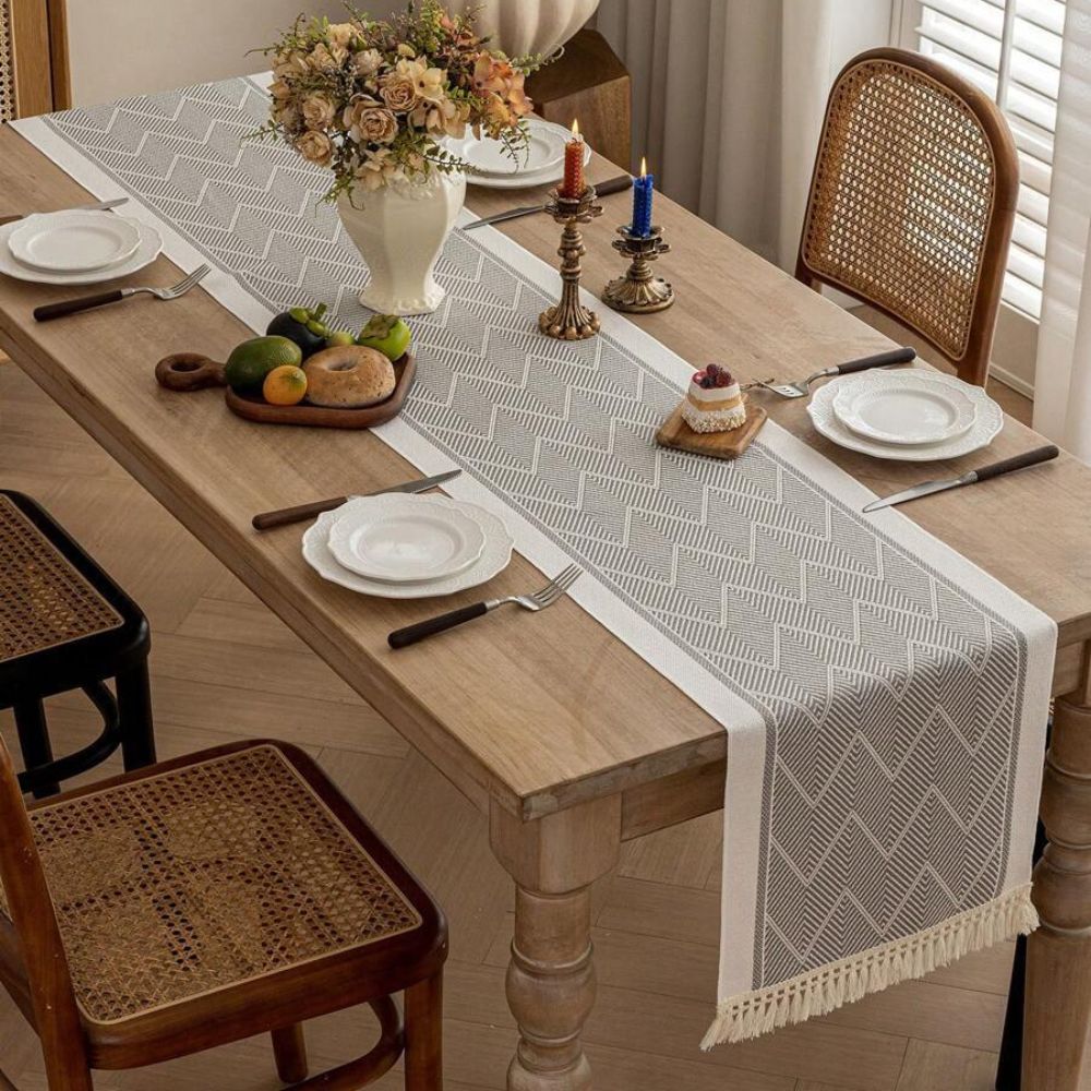 Elegant Woven Table Runner - Soft Home Decor Accent