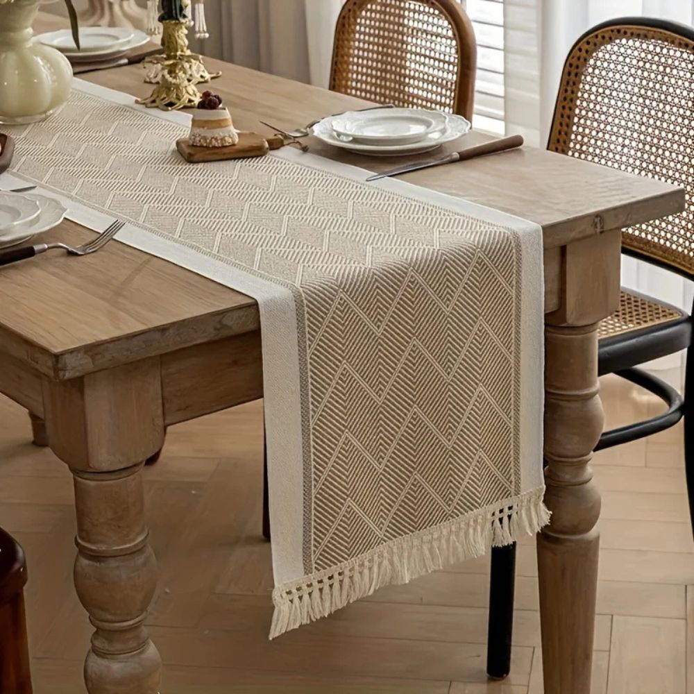 Elegant Woven Table Runner - Soft Home Decor Accent