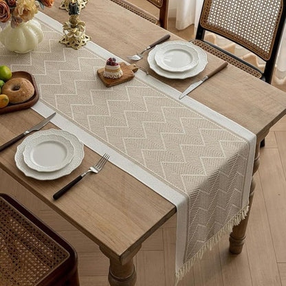 Elegant Woven Table Runner - Soft Home Decor Accent