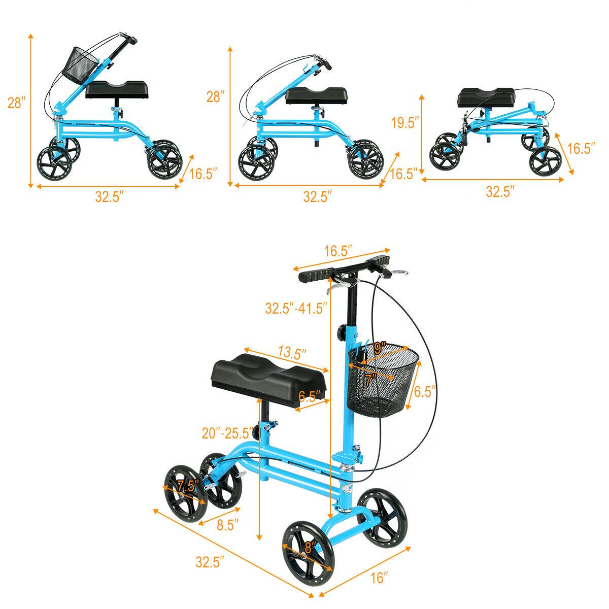 Compact Folding Knee Scooter