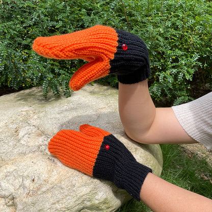 Quirky Knitted Duck Gloves